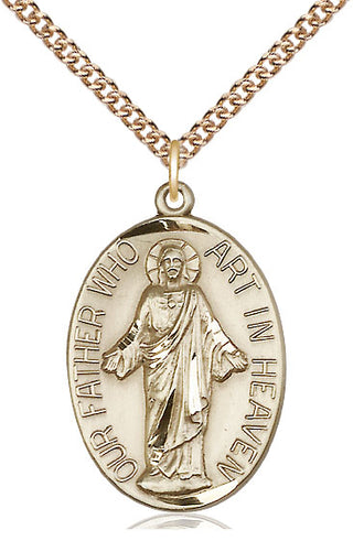 14kt Gold Our Father Medal