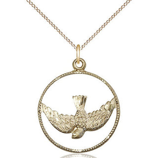 14kt Gold Holy Spirit Medal