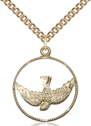 14kt Gold Holy Spirit Medal