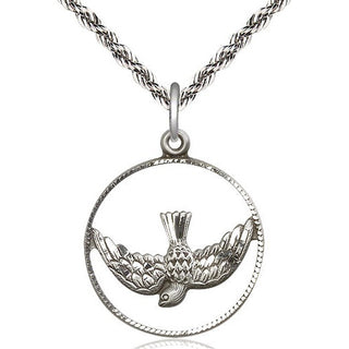 Sterling Silver Holy Spirit Medal Catholic Jewelry