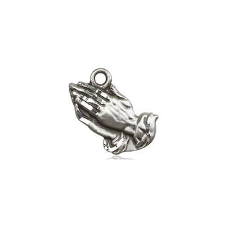 Sterling Silver Praying Hands Medal Religious and Catholic Jewelry