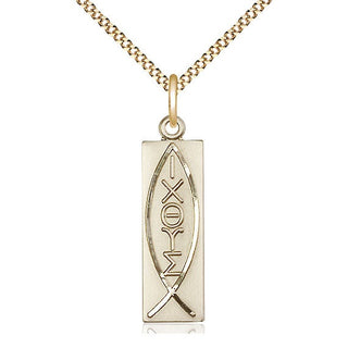 14kt Gold Filled Fish Medal Catholic Jewelry
