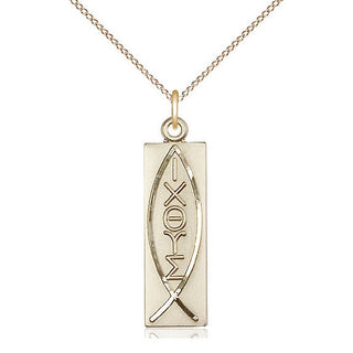 14kt Gold Filled Fish Medal Catholic Jewelry