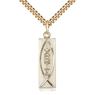 14kt Gold Filled Fish Medal Catholic Jewelry