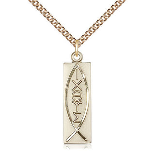 14kt Gold Filled Fish Medal Catholic Jewelry