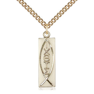 14kt Gold Filled Fish Medal Catholic Jewelry