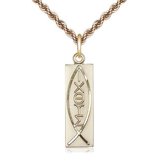 14kt Gold Filled Fish Medal Catholic Jewelry