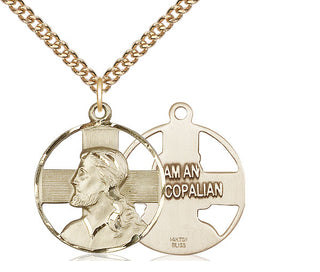 14kt Gold Filled Cross Medal Catholic Jewelry