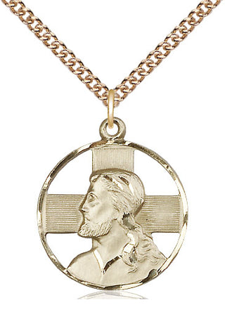14kt Gold Filled Head of Christ Medal Catholic Jewelry