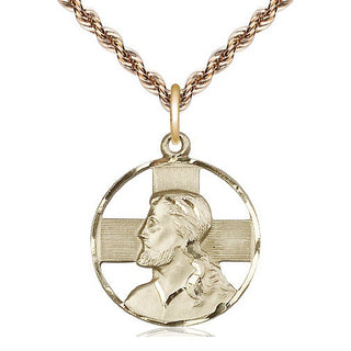 14kt Gold Filled Head of Christ Medal Catholic Jewelry