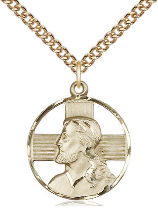 14kt Gold Head of Christ Medal