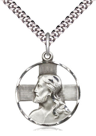 Sterling Silver Head of Christ Medal Catholic Jewelry