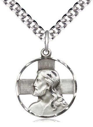Sterling Silver Head of Christ Medal Catholic Jewelry