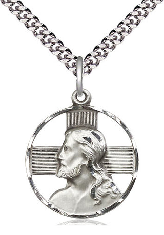 Sterling Silver Head of Christ Medal Catholic Jewelry