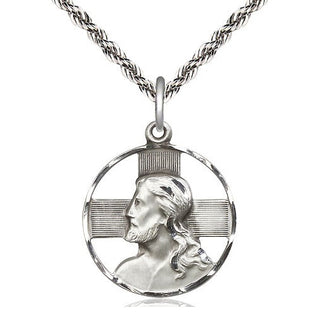 Sterling Silver Head of Christ Medal Catholic Jewelry
