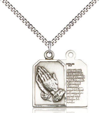 Pewter Praying Hands Medal Catholic Jewelry
