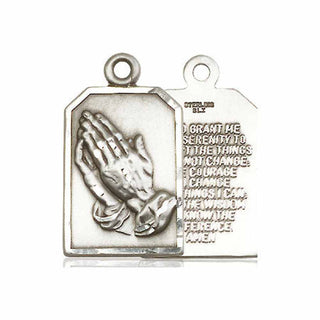 Sterling Silver Praying Hands Medal Catholic Jewelry