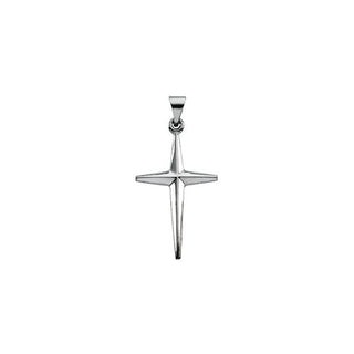 14K White 31x17.5 mm Cross Pendant 
