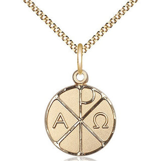 14kt Gold Filled Alpha & Omega Medal Religious Jewelry