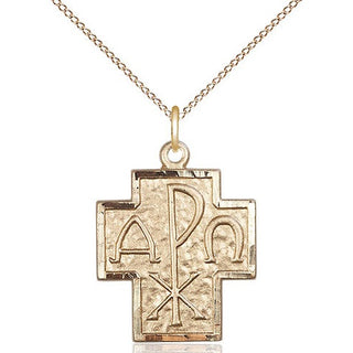 14kt Gold Filled Alpha & Omega Medal Religious Jewelry