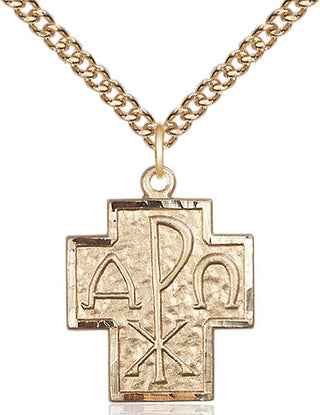 14kt Gold Filled Alpha & Omega Medal Religious Jewelry