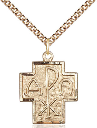 14kt Gold Alpha & Omega Medal