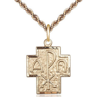 14kt Gold Alpha & Omega Medal