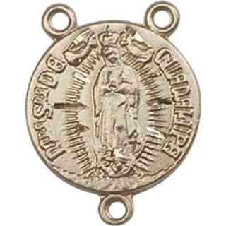 14kt Gold Our Lady of Guadalupe Rosary Center Rosary Center
