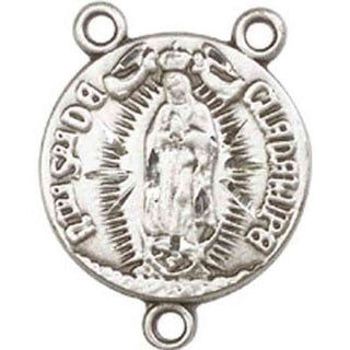 Sterling Silver Our Lady of Guadalupe Rosary Center Rosary Center