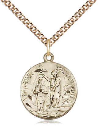 14kt Gold Filled Saint John the Baptist Medal Religious Jewelry