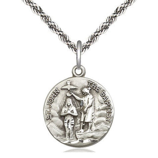 Sterling Silver Saint John the Baptist Medal Religious Jewelry