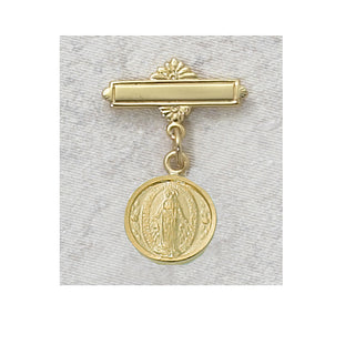 Gold over Silver Miraculous Baby Pin