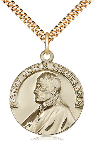 14kt Gold Filled Saint John Neumann Medal Catholic Jewelry