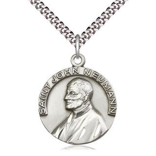 Sterling Silver Saint John Neumann Medal Catholic Jewelry