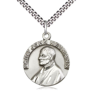 Sterling Silver Saint John Neumann Medal Catholic Jewelry