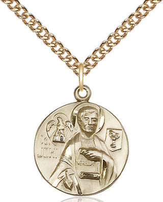 14kt Gold Filled Saint John the Evangelist Medal Religious Jewelry