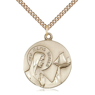 14kt Gold Our Lady Star of the Sea Medal