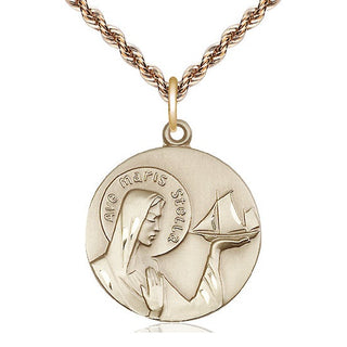 14kt Gold Our Lady Star of the Sea Medal