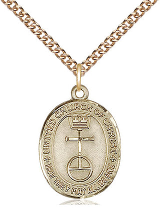14kt Gold Filled United Church of Christ Medal Religious Jewelry