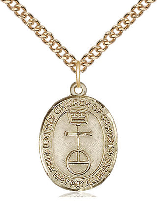 14kt Gold Filled United Church of Christ Medal Religious Jewelry