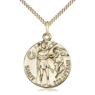 14kt Gold Filled Saint Sebastian Medal Catholic Jewelry