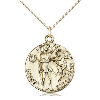 14kt Gold Filled Saint Sebastian Medal Catholic Jewelry