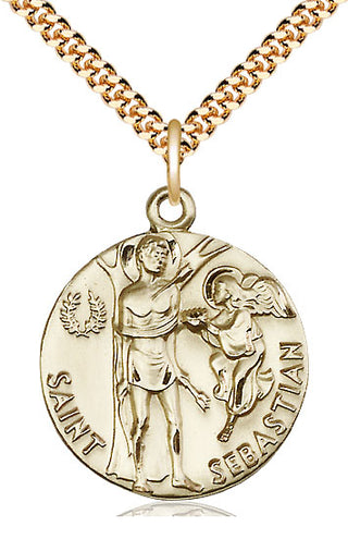 14kt Gold Filled Saint Sebastian Medal Catholic Jewelry