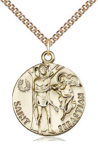 14kt Gold Saint Sebastian Medal