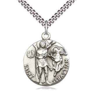 Pewter Saint Sebastian Medal Catholic Jewelry