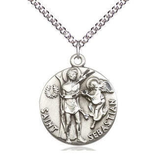 Sterling Silver Saint Sebastian Medal Catholic Jewelry