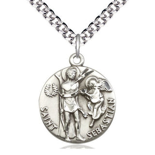 Sterling Silver Saint Sebastian Medal Catholic Jewelry