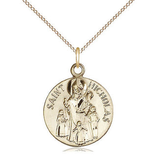 14kt Gold Filled Saint Nicholas Medal Religious Jewelry