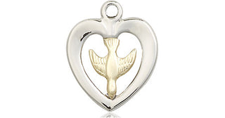 Two-Tone GF/SS Holy Spirit Medal Religious and Catholic Jewelry