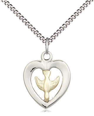 Two-Tone GF/SS Holy Spirit Medal Religious and Catholic Jewelry